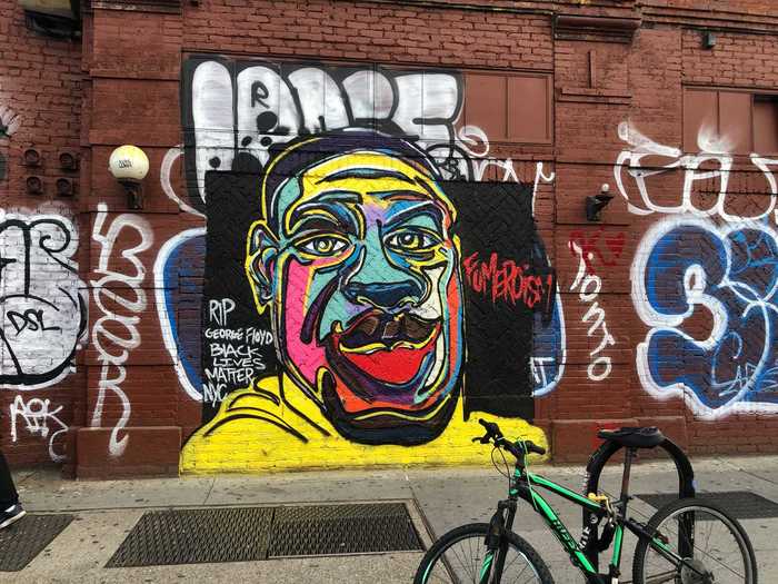 Well-known graffiti artist Fumero painted a portrait of George Floyd on Houston Street.