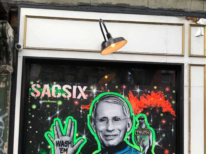 SacSix added his own piece, a mural of Anthony Fauci as Mr. Spock, as "a fun way to spread the message of washing your hands."