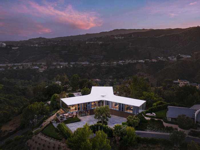 A propeller-shaped mansion in LA's exclusive Bel Air neighborhood 