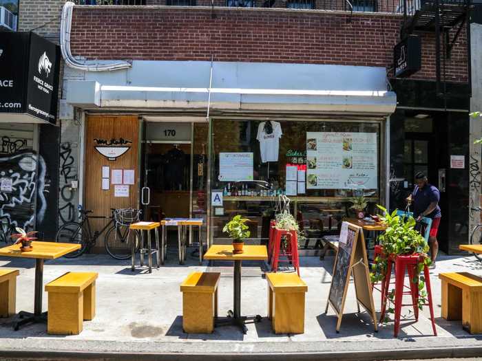 We spoke with Addy Osinowo, the first sit-down diner at a reopened Mr. Taka Ramen. He said that while he would dine out again, he only felt "50/50" safe eating at a table on the sidewalk, where strangers would frequently pass by his table.