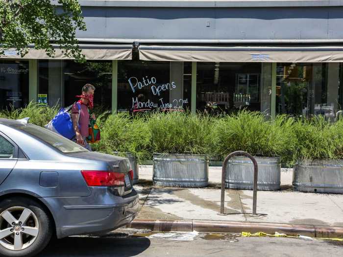 Another restaurant had a sign stating it would open for patio dining on Monday, but the hours were unclear. At the very least, it seemed it wouldn