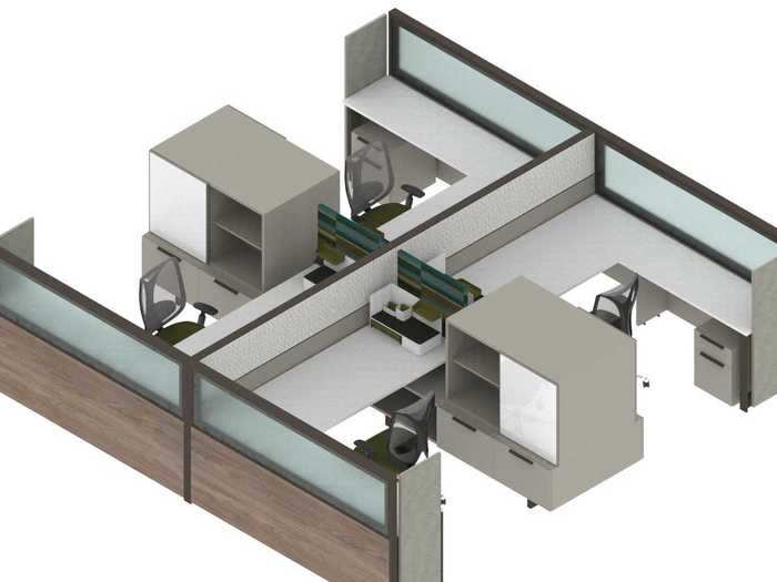 Other types of screens would provide a barrier between desks and open hallways to minimize contact from passersby.