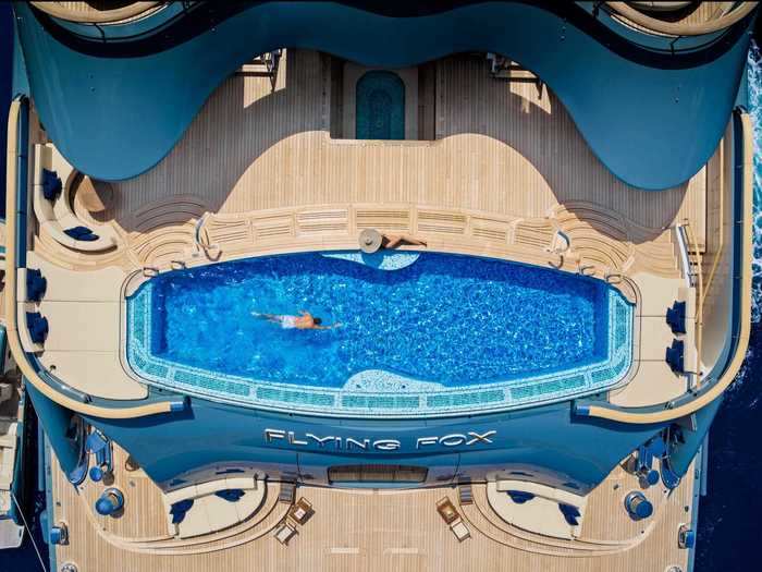 Other standout features include a 40-foot pool with can be split in two thanks to a retractable wall. One side could have salt water, and the other fresh; one cold, and one hot, according to Robb Report.