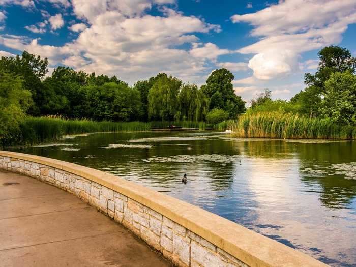 Patterson Park Boat Lake in Baltimore, Maryland, dates back to the Civil War.