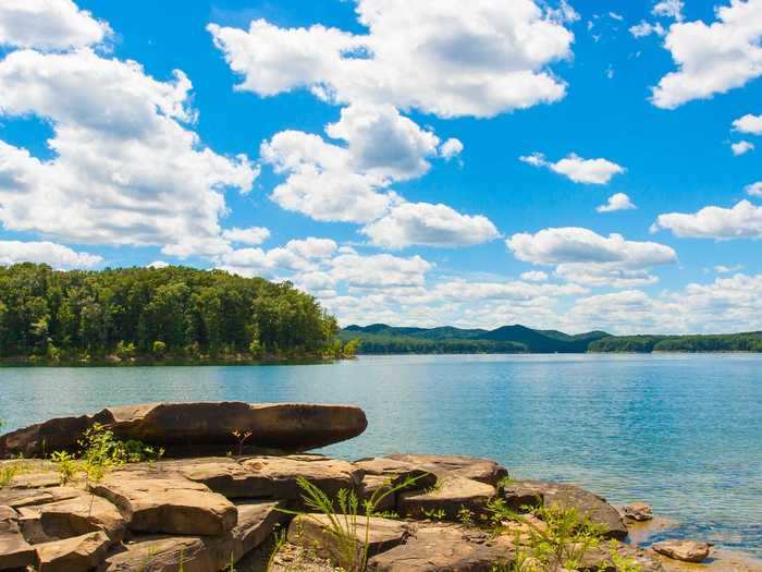 Cave Run Lake, which is south of Morehead, Kentucky, features stunning mountain views.