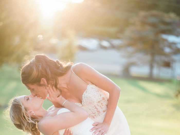 The brides were surprised by each other