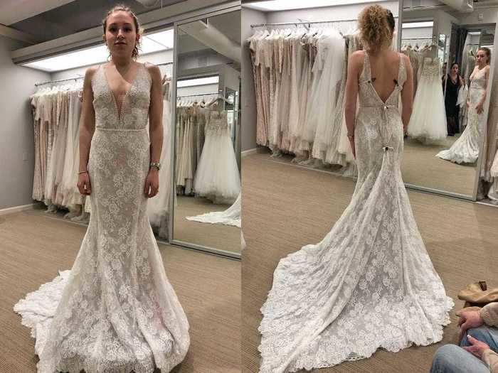 Victoria tried on this lace gown first at her L