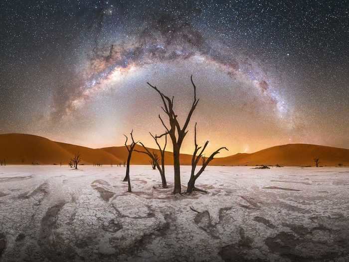 "Deadvlei" by Stefan Liebermann shows the Milky Way stretching out over Namib-Naukluft National Park in Namibia.