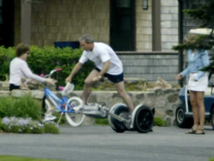 The Segway gained some national attention when then-US President George W. Bush took one of the vehicles for a spin and fell at his family property in Kennebunkport, Maine.