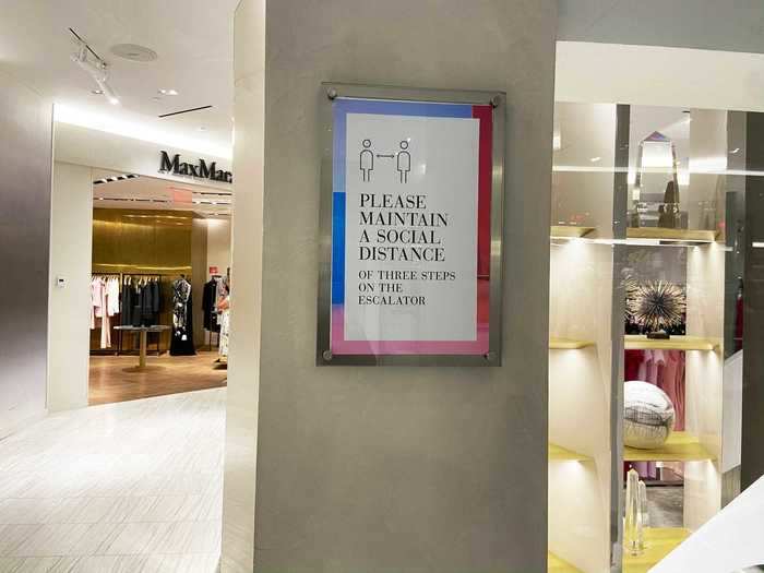 There were several signs like this scattered across the store to remind shoppers to social distance.