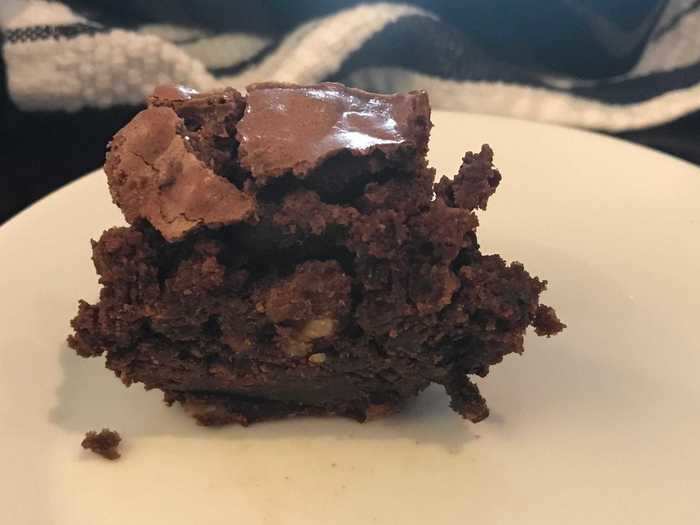 Because of the sizing mishap, these brownies were incredibly dense and fudgy, but this wasn