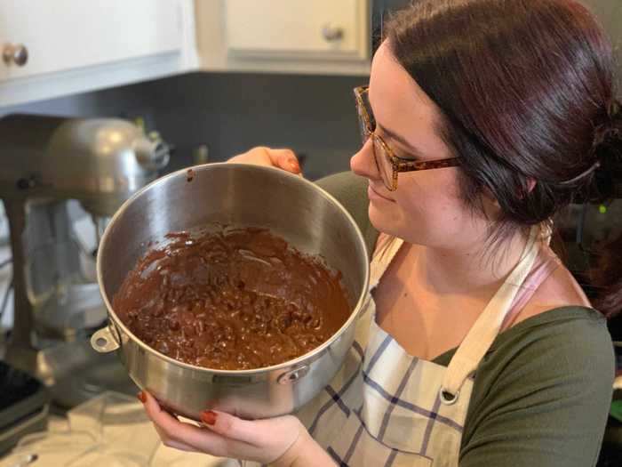 Mixing the ingredients proved to be easy, but monitoring the brownies as they cooked was tricky.