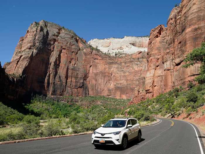 Kolob Canyons Road in Zion National Park, Utah, is a great way to see the crimson canyons.