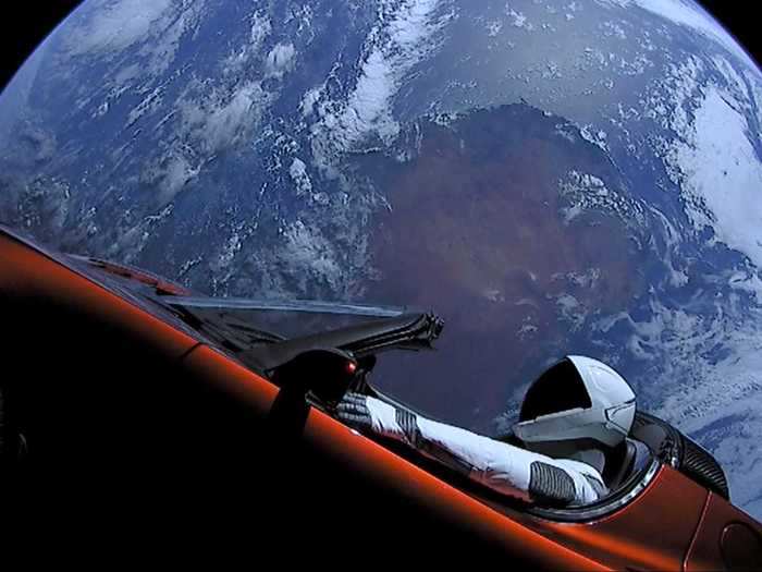 ... And sends an original Tesla Roadster toward Mars. Musk could have used any payload, but he chose his personal, red Roadster, piloted by "Starman."