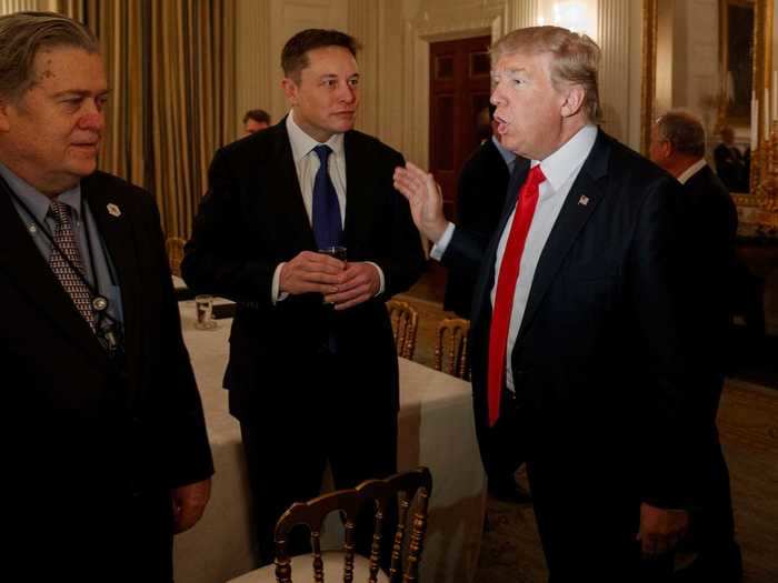 17. Trump is elected. Musk made an effort to convince the Trump administration to focus on his carbon-tax goals, but he later resigned from a presidential committee after the US pulled out of the Paris climate accord.