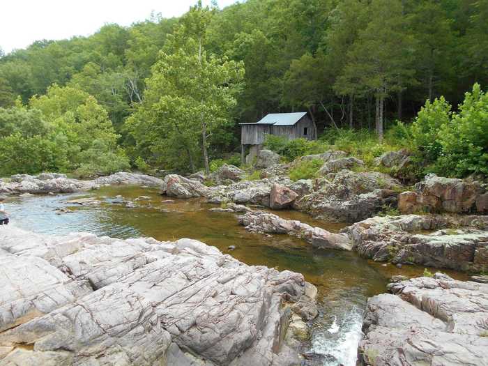 MISSOURI: Rocky Falls via Klepzig Mill Trail near Winona