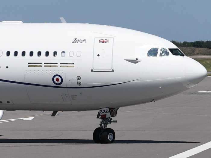 Royal Air Force markings also line the jet, as it