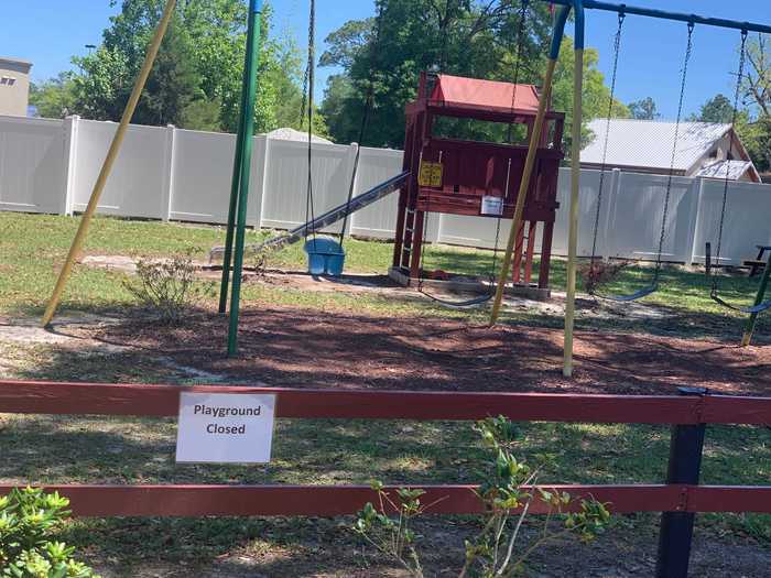 The RV park closed the playground and basketball court due to social distancing guidelines, but both have reopened.