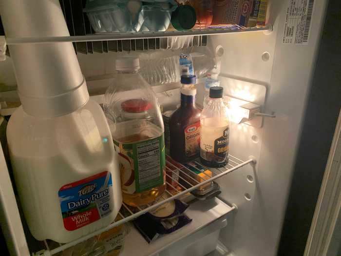 Limited space in our refrigerator and pantry restricts how much food we can buy.