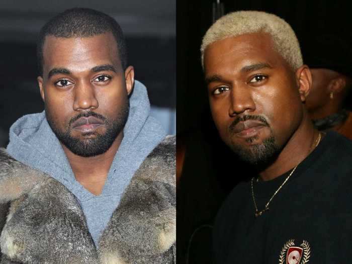 Another member of the extended Kardashian-Jenner clan, Kanye West, has tried his hand at the blonde life.