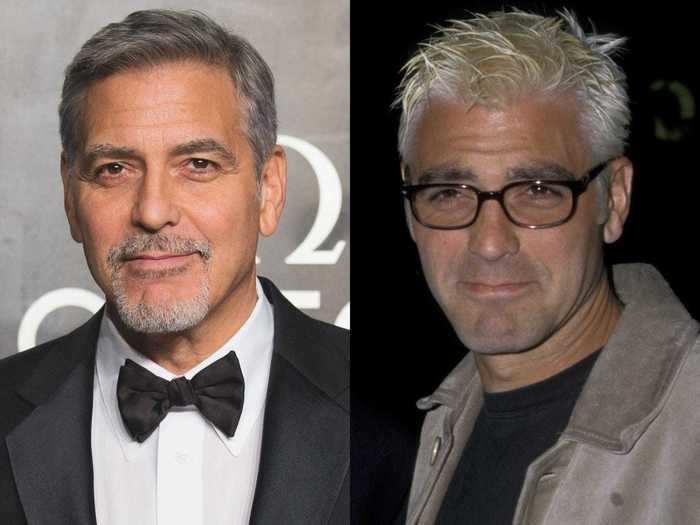 George Clooney soaked his hair in peroxide after losing a bet back in 1998.