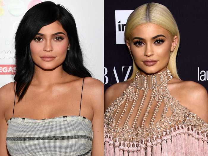 Kylie Jenner is another member of the family who has decided to try out the platinum lifestyle.