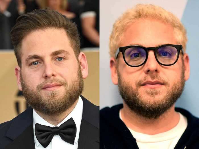 Jonah Hill has experimented with his hair color in the past year, including dyeing his hair platinum.