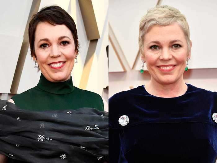 Olivia Colman decided to dye her hair platinum blonde three hours before she walked the red carpet at the Oscars.