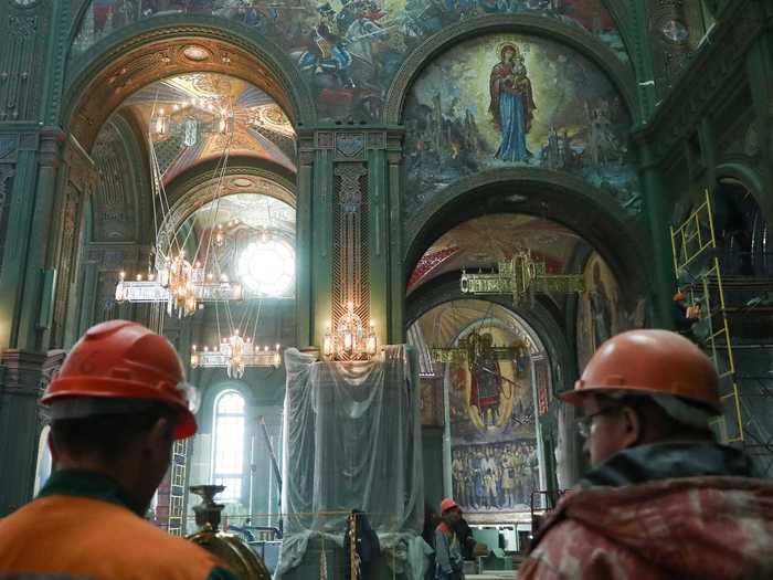 The cathedral serves the Russian Orthodox faith, the most widespread religion in the country.