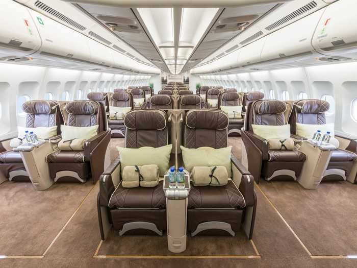 Once onboard the aircraft, passengers will be greeted to the 100-seat first class cabin