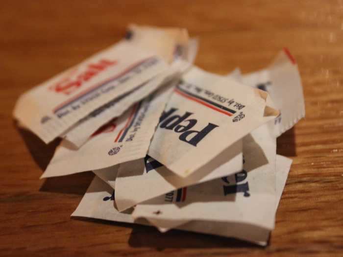 There was no fancy Parisian cheese or hand-crafted pasta shells. But it was a delicious meal and one that I ordered in the past. I did ask for some salt and pepper and got a stack of packets.