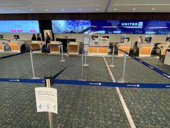 There was some signage in the check-in area asking passengers to social distance and counters featured plexiglass partitions.