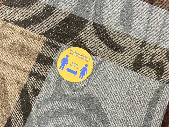 Southwest had placed floor placards in the boarding area, as well.