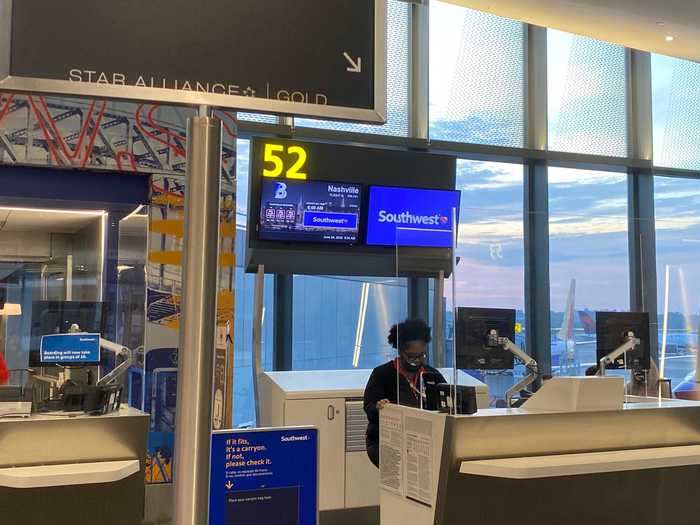 Gate agents made an announcement before boarding about Southwest