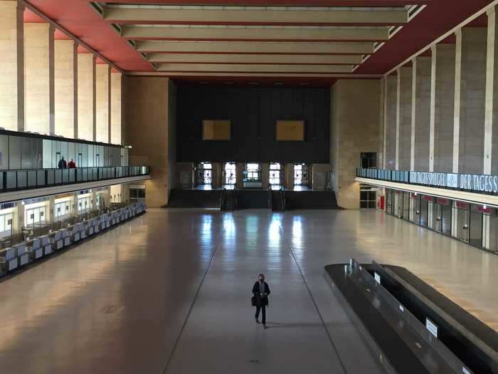 Tempelhof Airport in Berlin, Germany, was built by the Nazis between 1936 and 1941, and used to build combat aircraft and weapons.