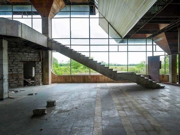 "Concrete staircases leading to an empty upper level were some of the only structures I saw standing," Robroek wrote for Business Insider.