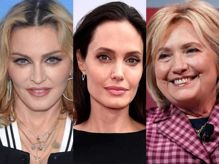 Madonna and Angelina Jolie are both distant relatives to Hillary Clinton.