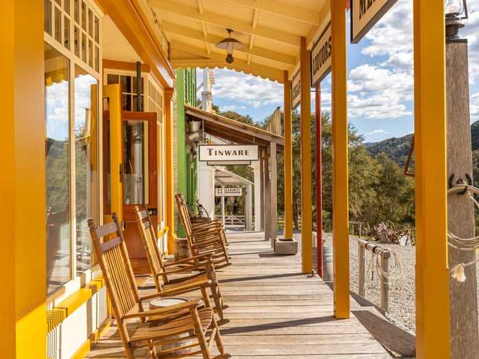 Rocking chairs outside storefronts hearken back to the days of watching visitors ride in on horseback.