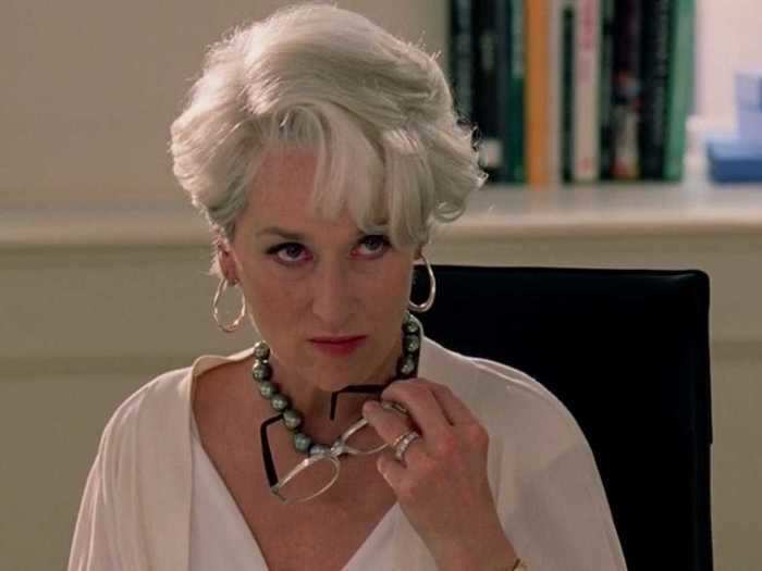 Meryl Streep dyed her hair white for the role, and it influenced her character