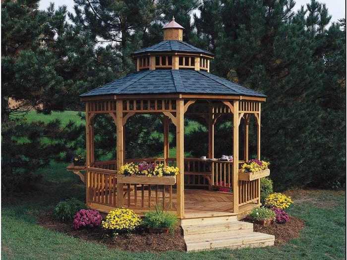 The best wooden build-in-place gazebo