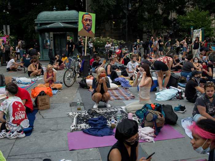 "We are extremely proud to watch this movement grow," one assembly statement read. "Respect black leadership. This is a black led-direct action. No Karens," the protesters chanted together, according to Rolling Stone.