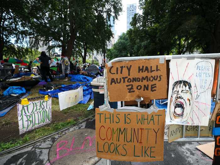 Since then, hundreds of volunteers and activists have joined the movement and created a space dubbed as "Occupy City Hall", the "City Hall Autonomous Zone", and "Abolition Park."