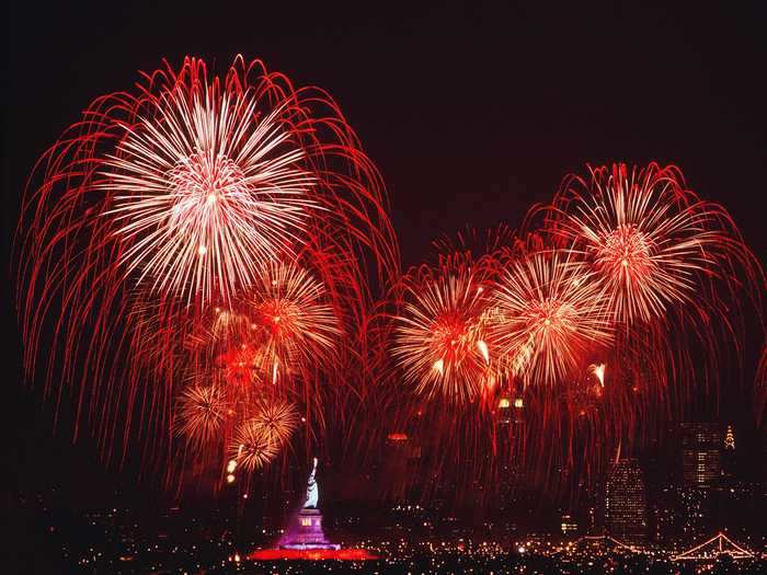 Fireworks are the culminating event of most Independence Day celebrations, like the ones below in 1986.