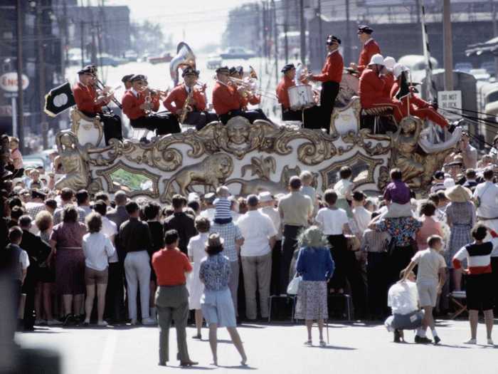 Marching bands are a mainstay at most July 4 parades, like the one pictured below in Milwaukee, Wisconsin, in 1964.