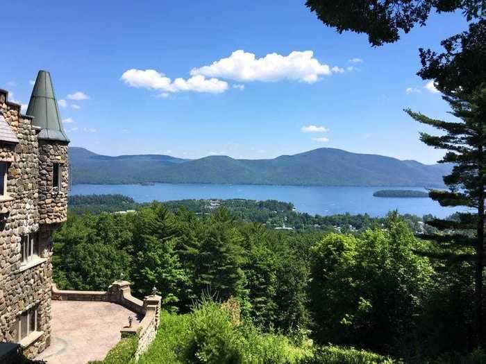 Castle overlooking Lake George, $895