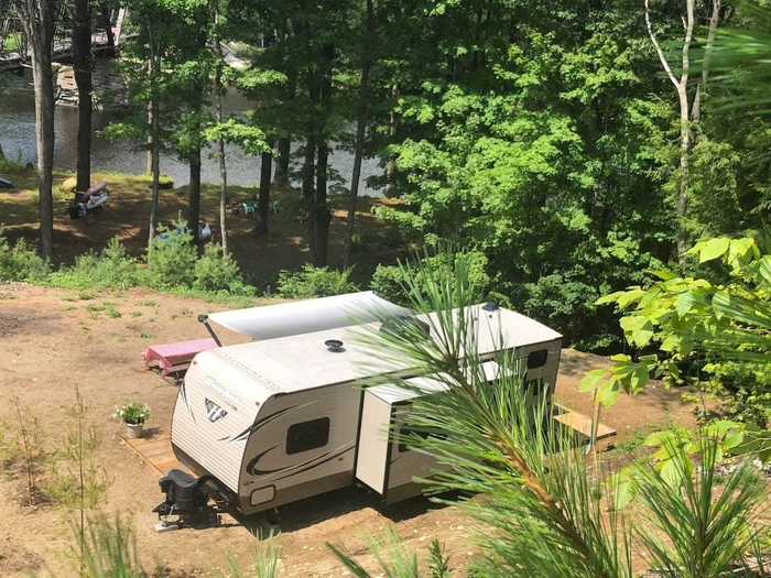 Riverside camper on the Hudson in Warrensburg, $160