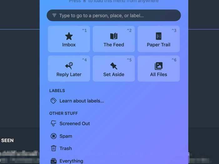 Hey also has a place for storing emails that require a reply that you may not have the time to answer at the moment, as well as a bucket for emails that you may need to reference later. These are the "Reply Later" and "Set Aside" categories shown in the menu below.