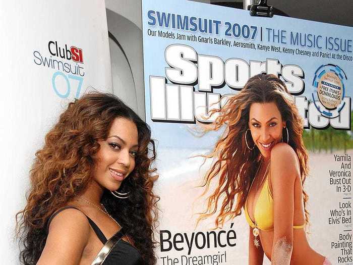 Beyoncé appeared in a colorful triangle bikini on the cover of Sports Illustrated