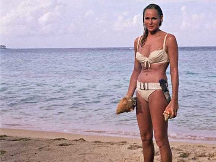 In 1962, Ursula Andress wore this stunning bikini in "Dr. No," the first James Bond film.