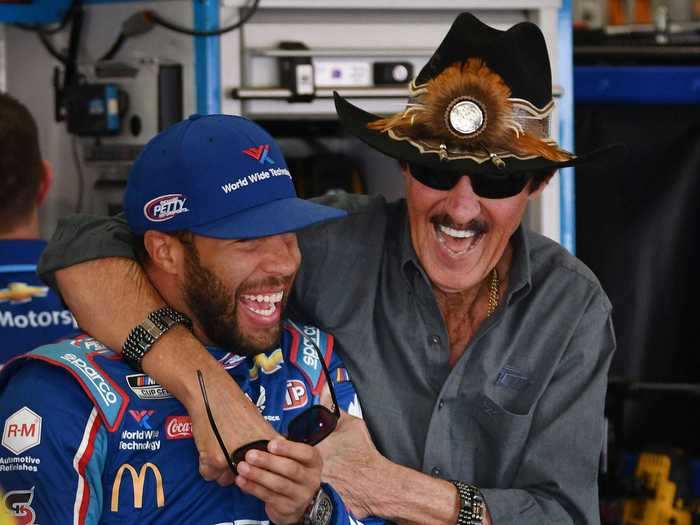 Team owner Richard Petty, who had not been present at a race for three months due to the COVID-19 pandemic, also came out to show support for his driver at Talladega.